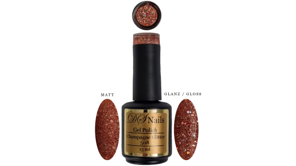 508 Champagne Glitter Soak off Gel Polish 15ml 508 Champagne Glitter Soak off Gel Polish 15ml